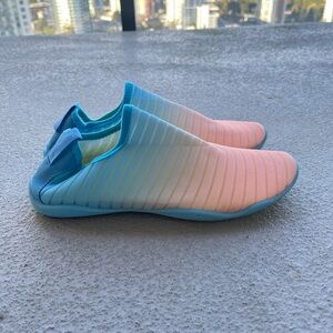 Amazon Women’s Pink and Blue Water Shoes - Size 6